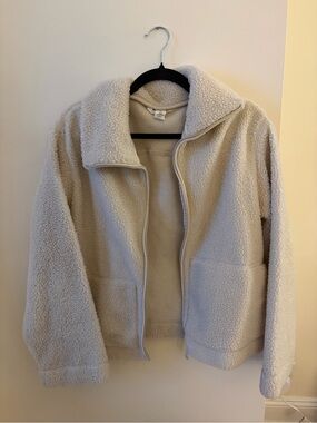 H&M Cozy Cream Sherpa Zip Jacket